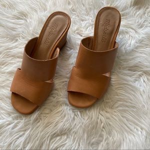 Madewell Greer slides brown leather